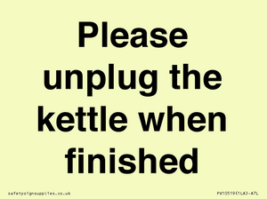 Please unplug the kettle when finished